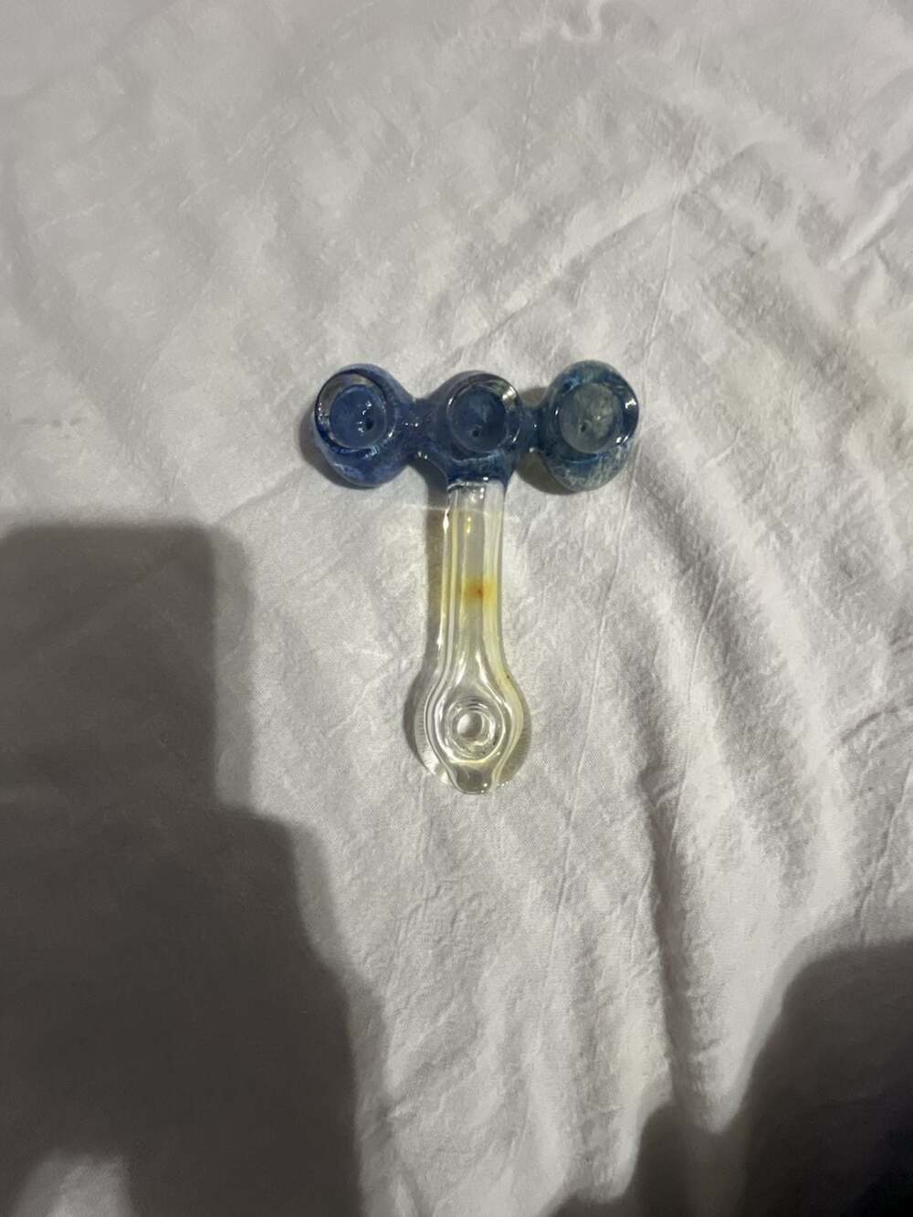 Hand-Blown Three-Bowl Glass Spoon Piece